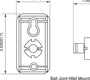 PIR345 Ball Joint-Wall Mount Diagram